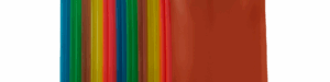 A collection of 20 vibrant plastic stick files arranged together, showcasing various colors for organizing documents.