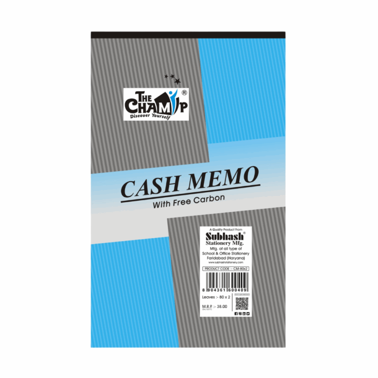 A sheet of blue cash memo paper, designed for documenting financial transactions clearly and efficiently